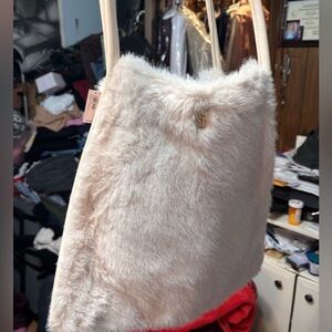 Victoria's Secret Cream Faux Fur Shoulder Bag